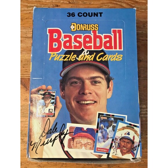 1988 Donruss Baseball Box 36 Unopened Wax Packs MLB Dale Murphy Sealed Packs - Picture 1 of 4